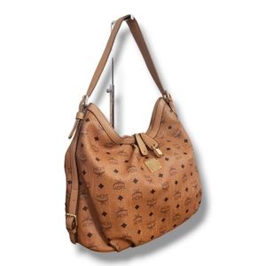 MCM Visetos Cognac Hobo Bag